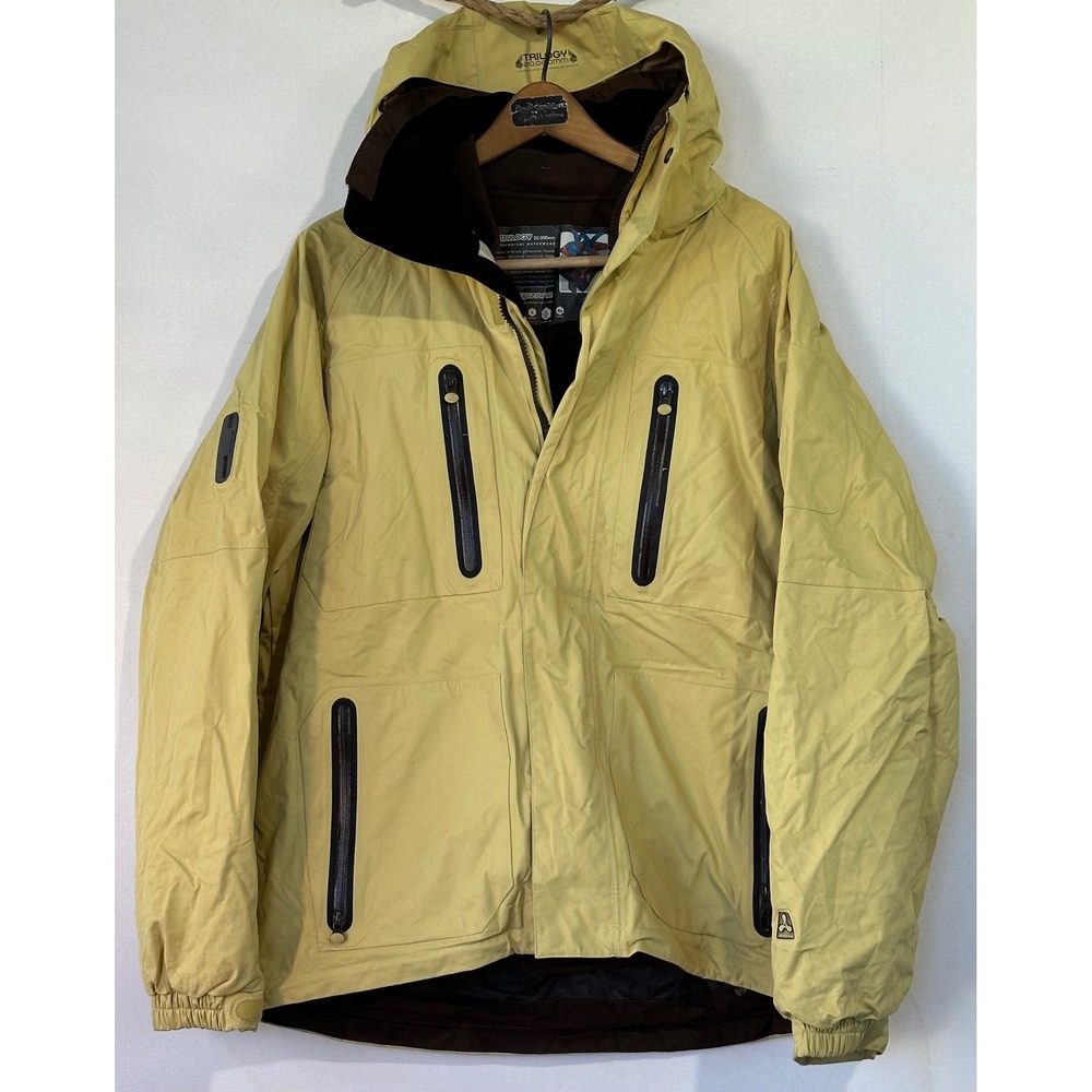 Ripzone Trilogy Ski Jacket 20k Waterproof RECCO Snow Mens L Yellow Ski Skirt